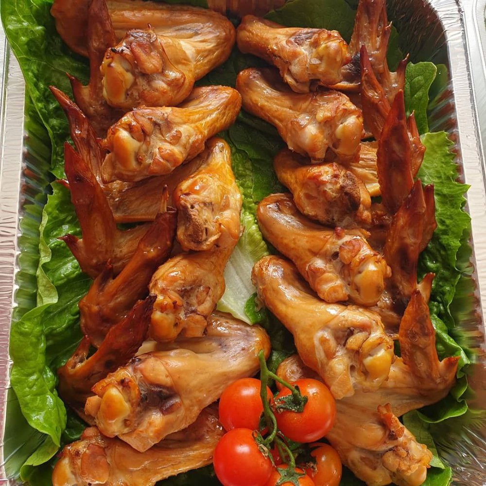 Куриные крылышки, ножки горячего копчения